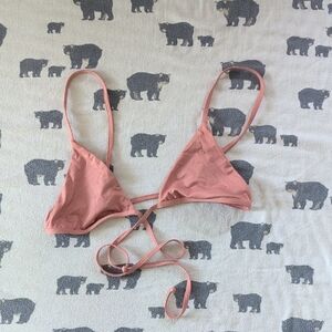 Monday Swimwear Front Tie Wrap String Bikini Top Size M